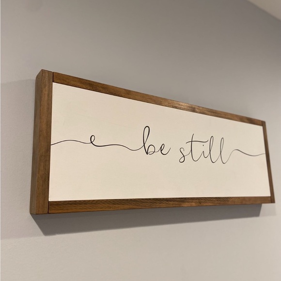 Handmade ‘Be Still’Wood Decor Wall Art - Picture 3 of 4